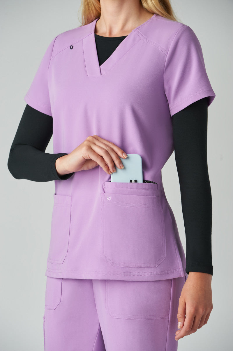 koi Next Gen Hustle and Heart Women's 3-Pocket Stretch Scrub Top