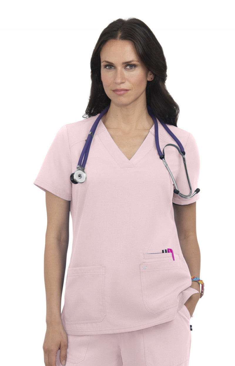 koi Next Gen Hustle and Heart Women's 3-Pocket Stretch Scrub Top