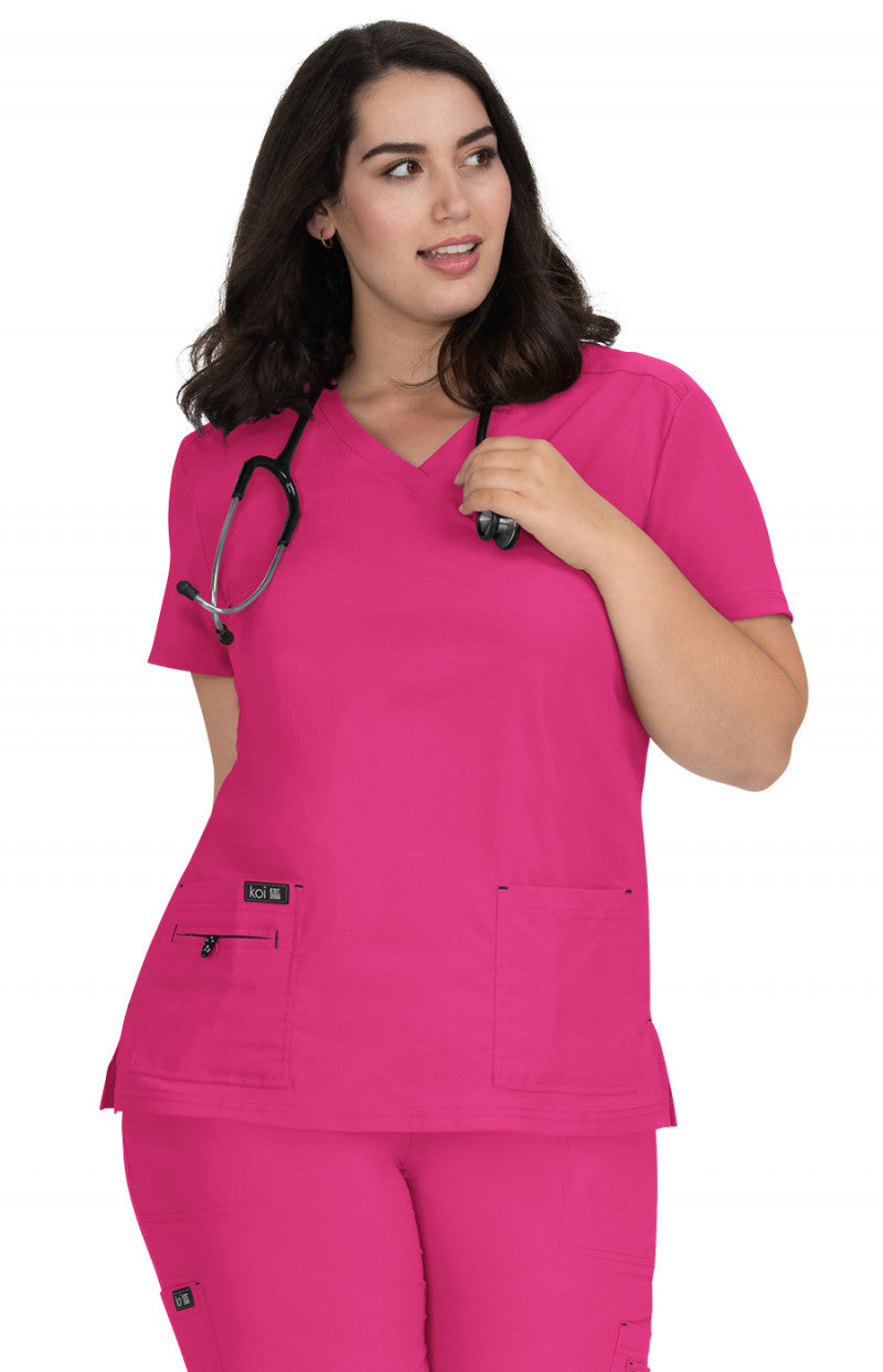 koi Basics Becca Women's 4-Pocket Stretch Scrub Top