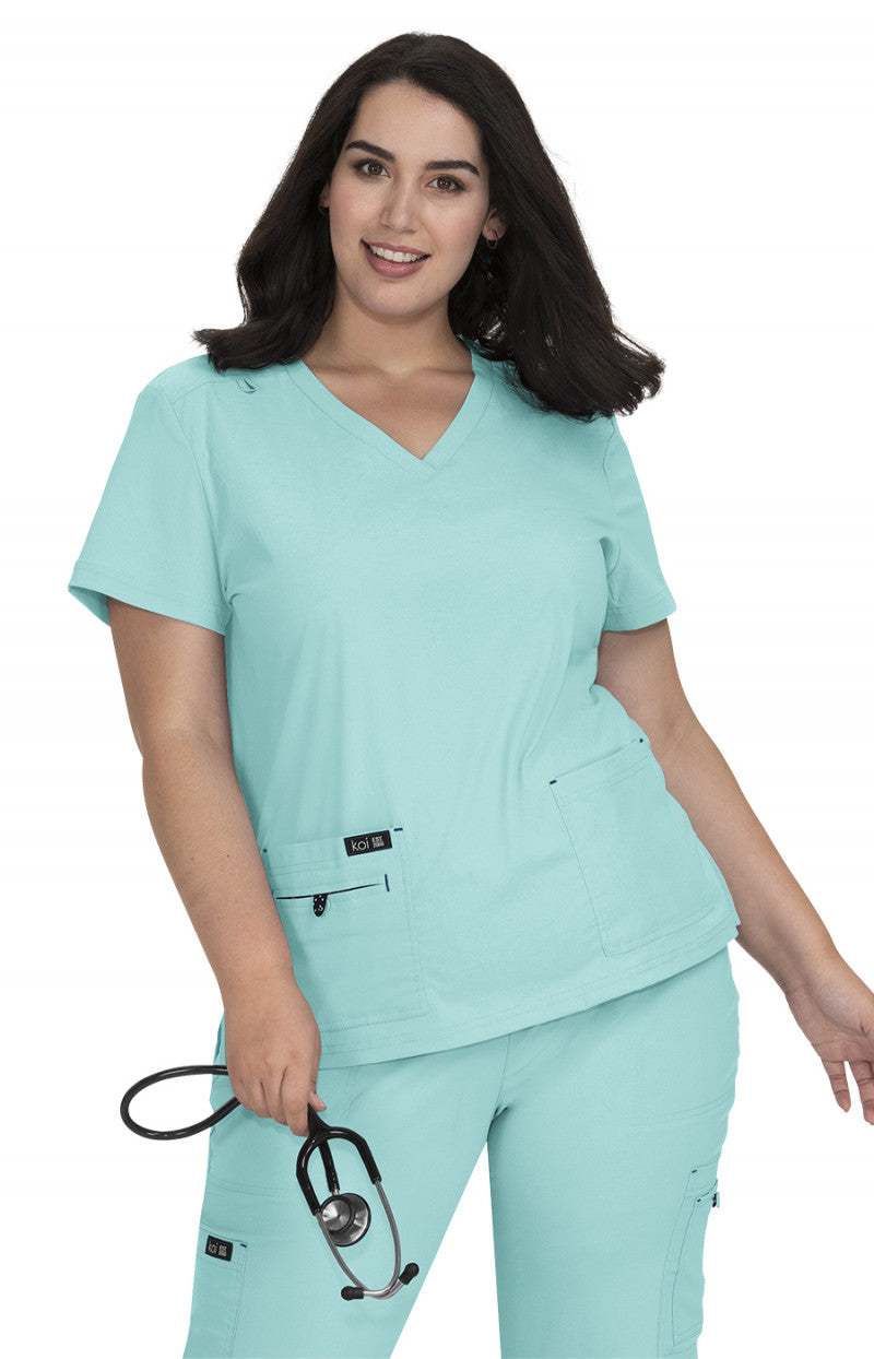 koi Basics Becca Women's 4-Pocket Stretch Scrub Top