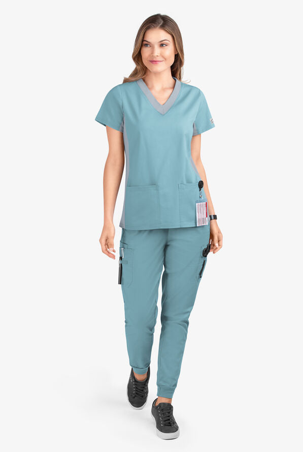 Butter-Soft STRETCH Women's 3-Pocket Contrast Scrub Top