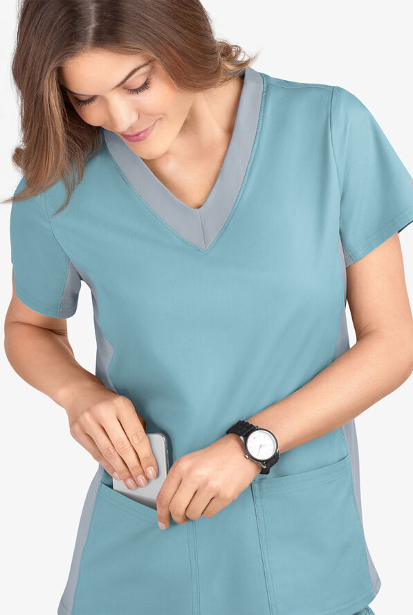 Butter-Soft STRETCH Women's 3-Pocket Contrast Scrub Top