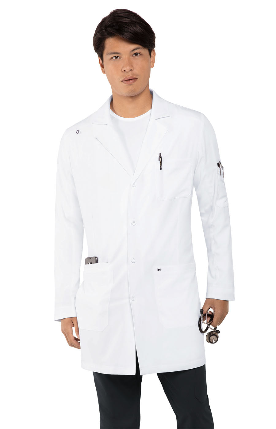 koi Scrubs Essentials His Everyday Men's 5-Pocket Stretch Lab Coat
