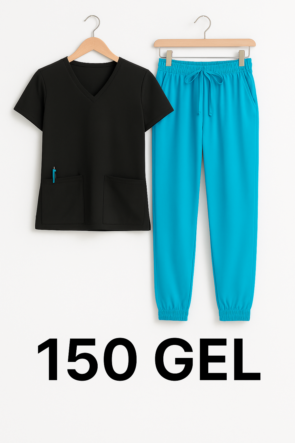 ქალის სამედიცინო კომპლექტი — 2X ზომის ზედა + XL ზომის შარვალი