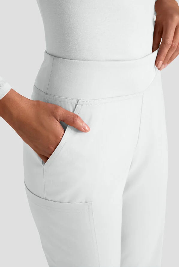Butter-Soft STRETCH Women's 4-Pocket Knit Waistband Yoga Scrub Pants
