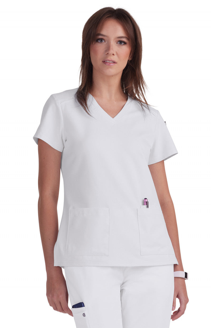 Cureology x koi Cardi Women's 3-Pocket V-Neck Scrub Top