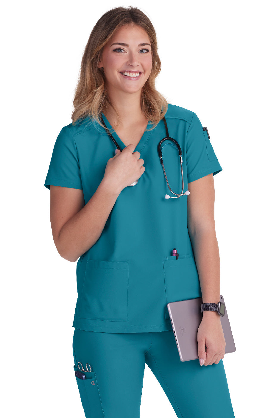 koi Cardi Women's 3-Pocket V-Neck Scrub Top