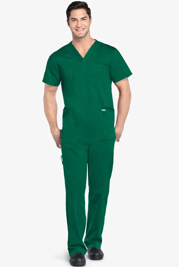 Cherokee Workwear Revolution Men's 3-Pocket STRETCH V-Neck Scrub Top