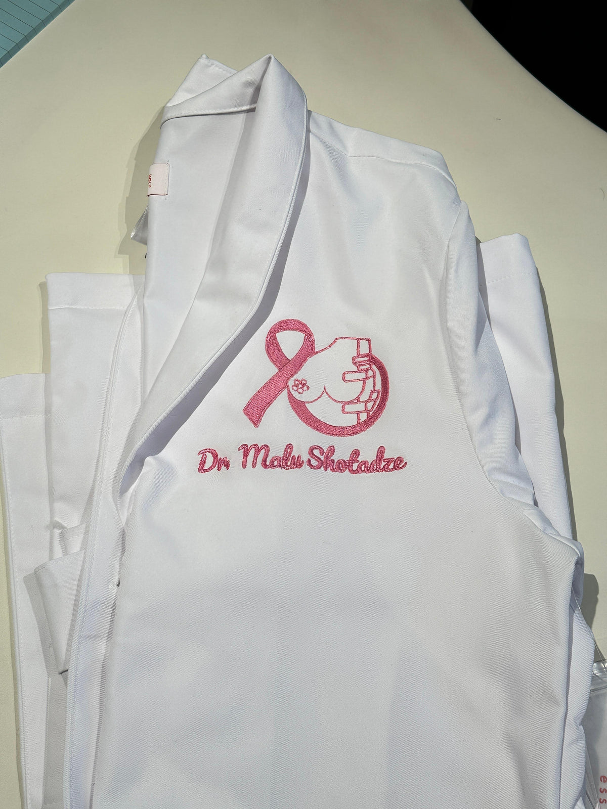Custom Pink Ribbon Embroidery Scrub