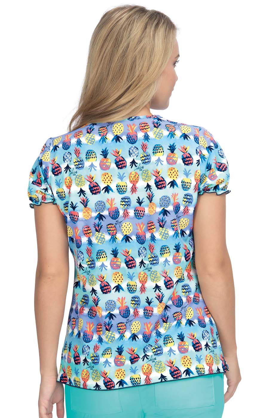 Betsey Johnson Blossom Women's 2-Pocket Stretch Print Scrub Top
