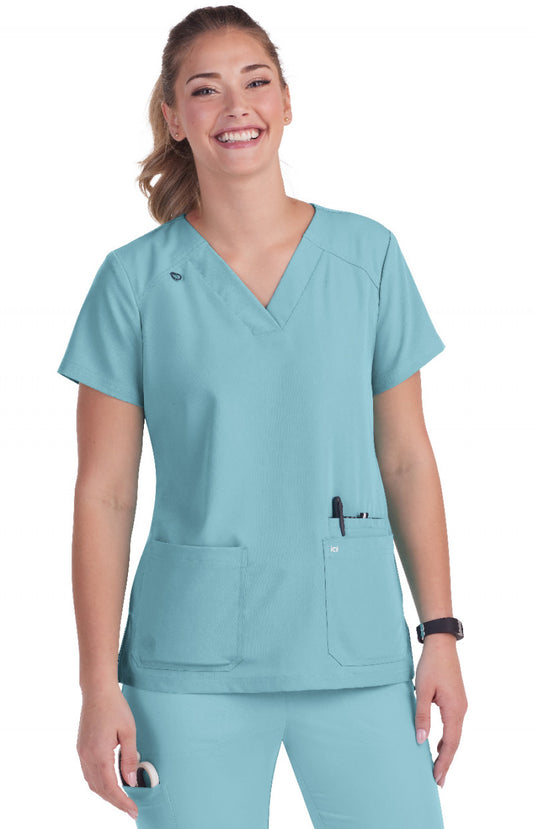 koi Next Gen Hustle and Heart Women's 3-Pocket Stretch Scrub Top