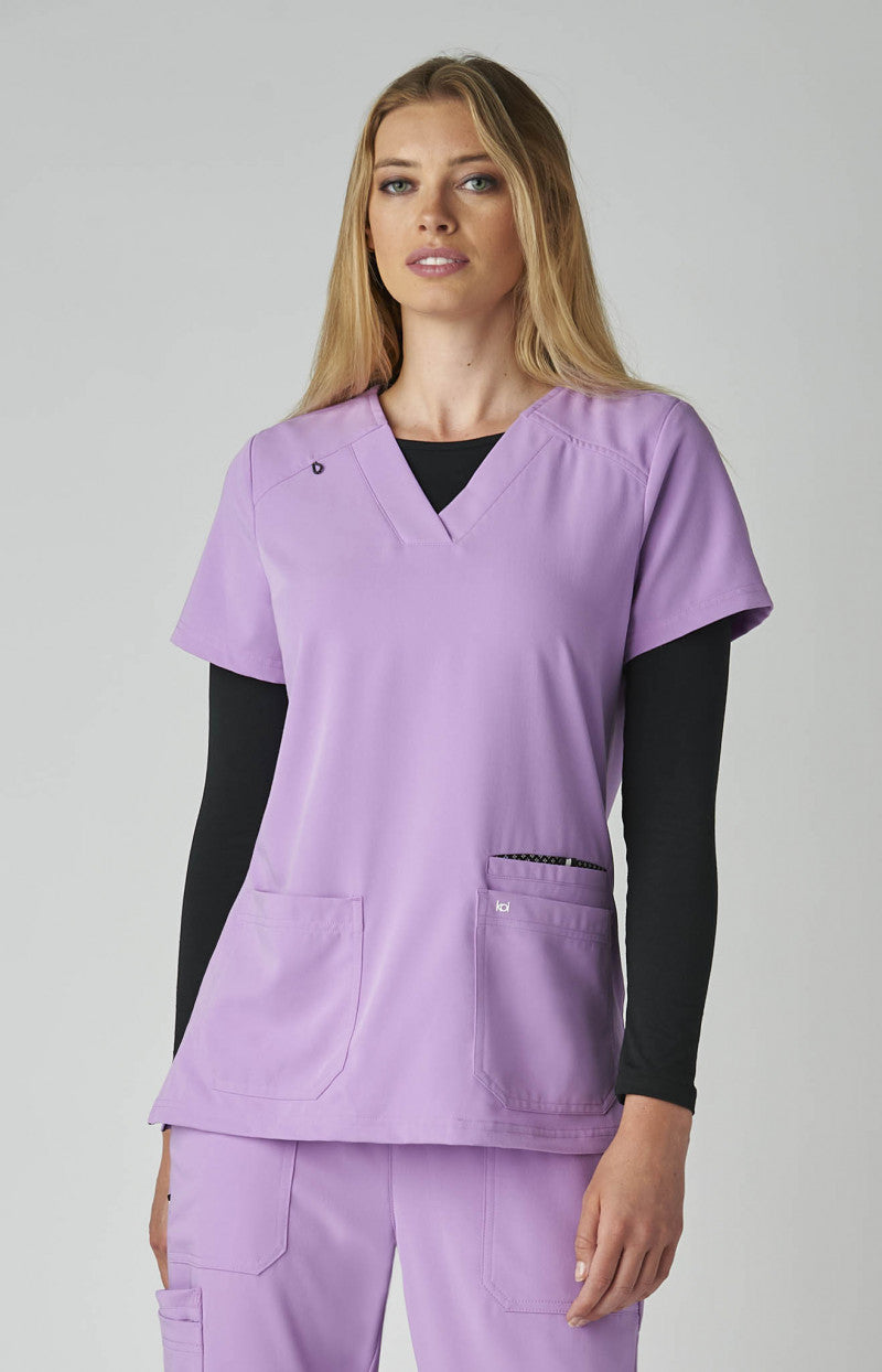 koi Next Gen Hustle and Heart Women's 3-Pocket Stretch Scrub Top