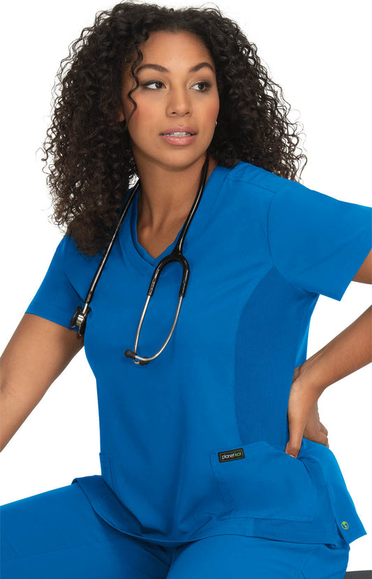 Planet koi Longevity Women's 2-Pocket Eco-Friendly Scrub Top
