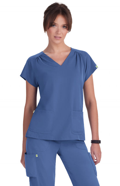 Planet koi Meadow Women's 2-Pocket Eco-Friendly Scrub Top