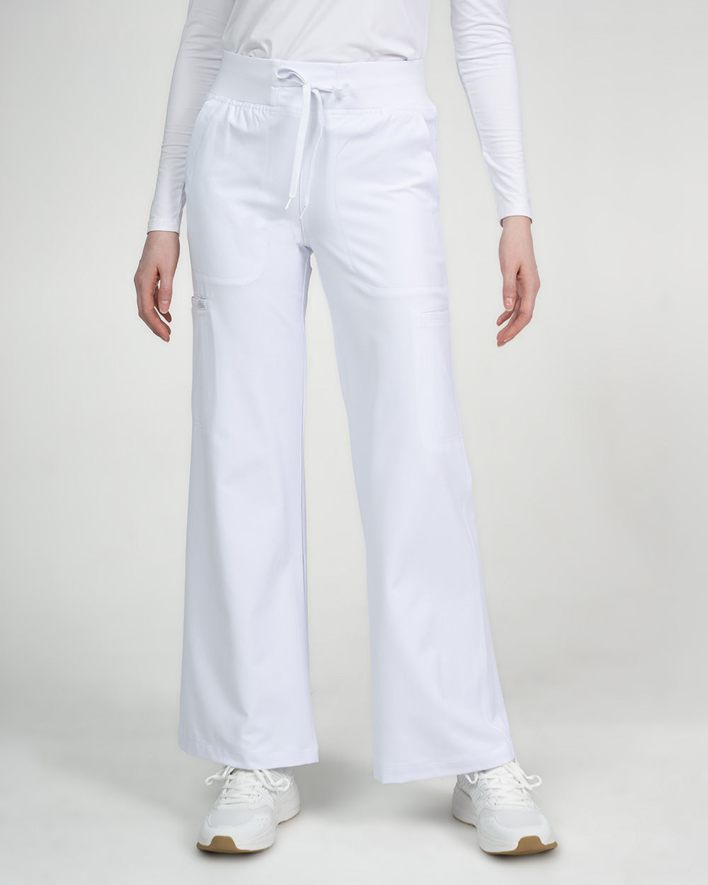 Studio Wide Leg Flare Pant White