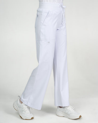 Studio Wide Leg Flare Pant White