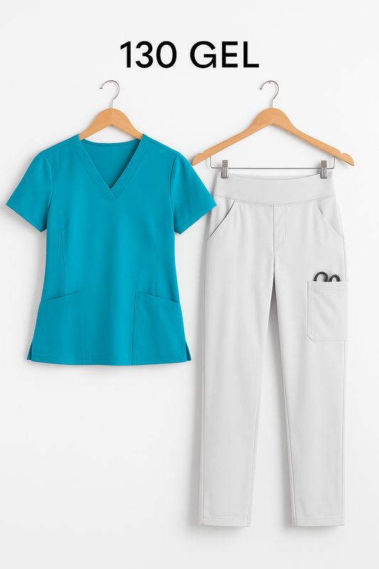 ქალის სამედიცინო კომპლექტი — L ზომის ზედა + შარვალი