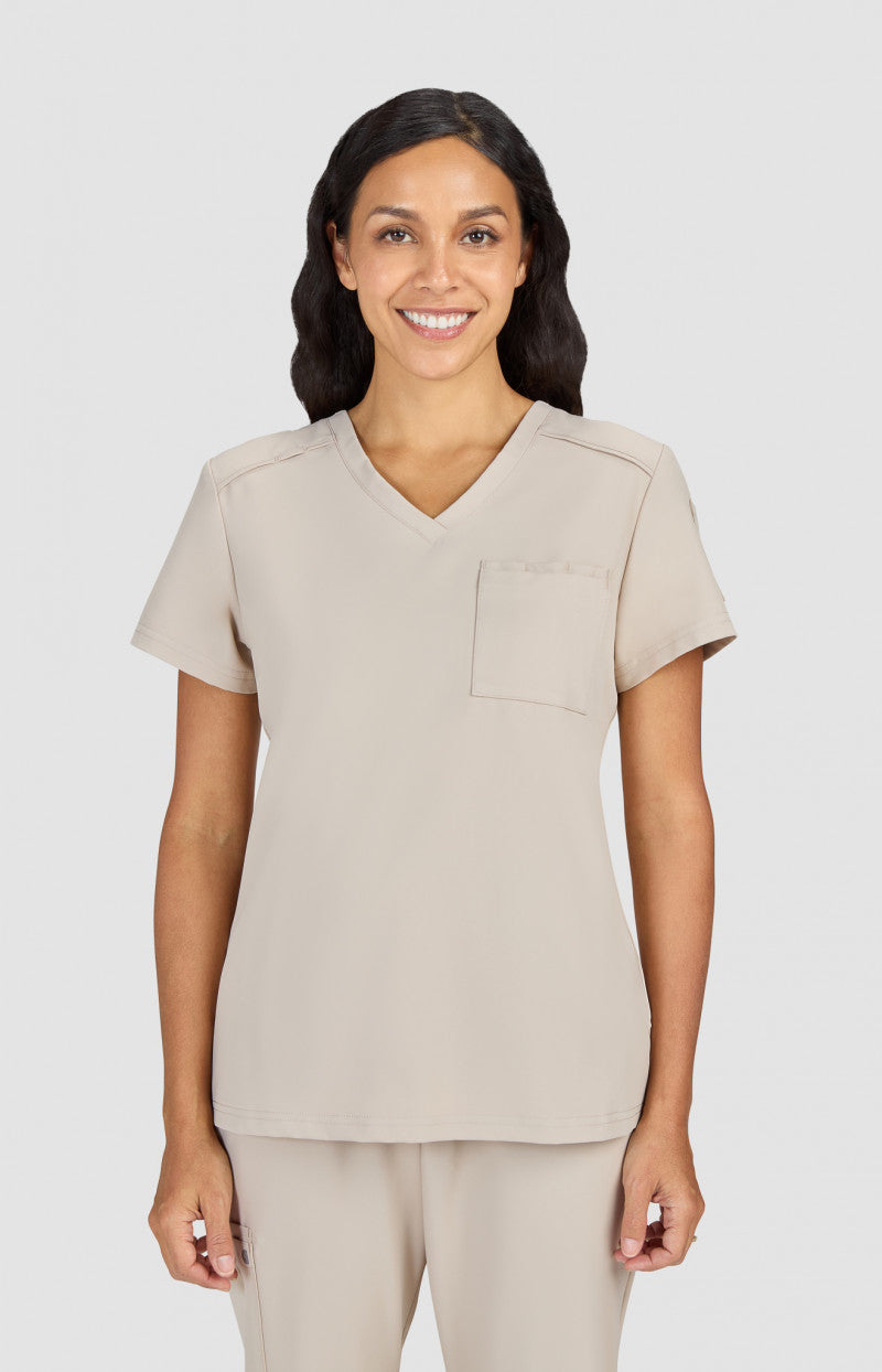 Cureology x koi Aura Women's 2-Pocket V-Neck Tuck-In Scrub Top