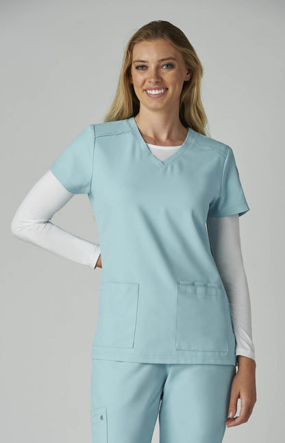 Cureology x koi Cardi Women's Top Blue Steal
