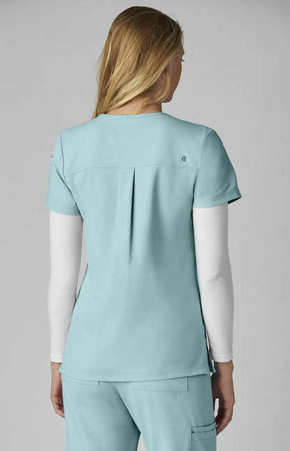 Cureology x koi Cardi Women's Top Blue Steal