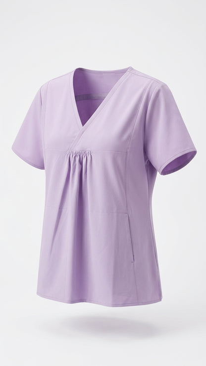 PARKLEY WOMEN’S 2-POCKET SHIRRED TOP Pastel Lilac