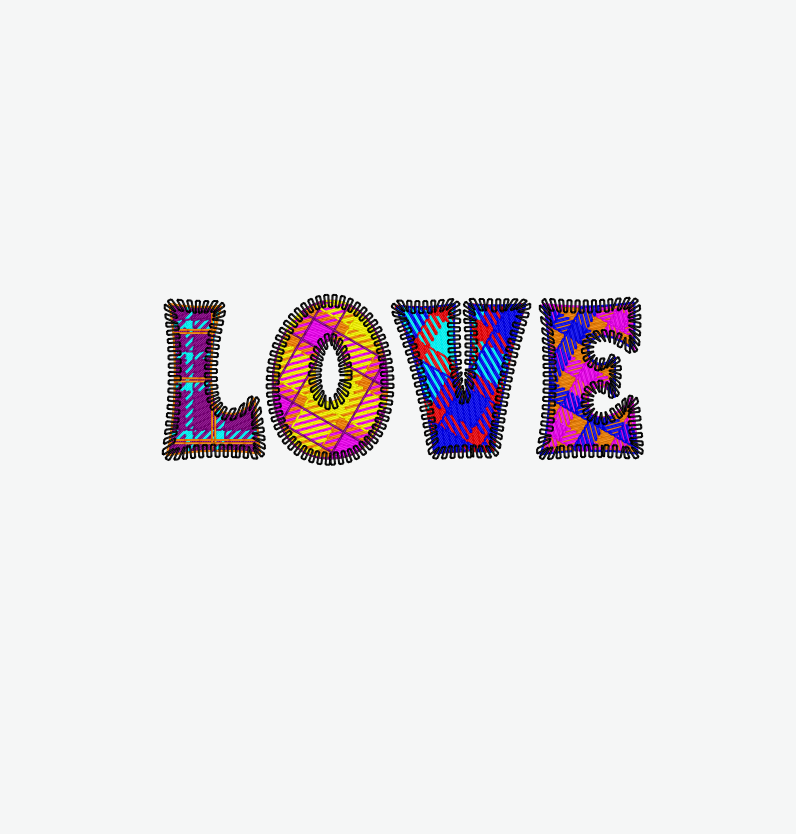 LOVE — ფერადი წარწერა