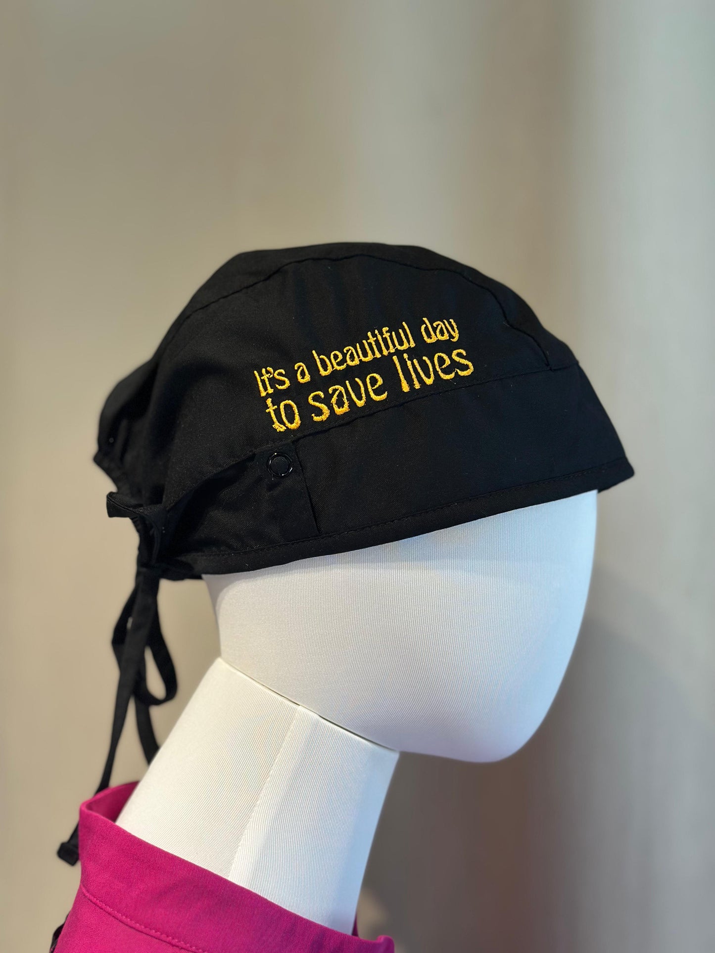 Surgical Scrub Cap with Motivational Embroidery
