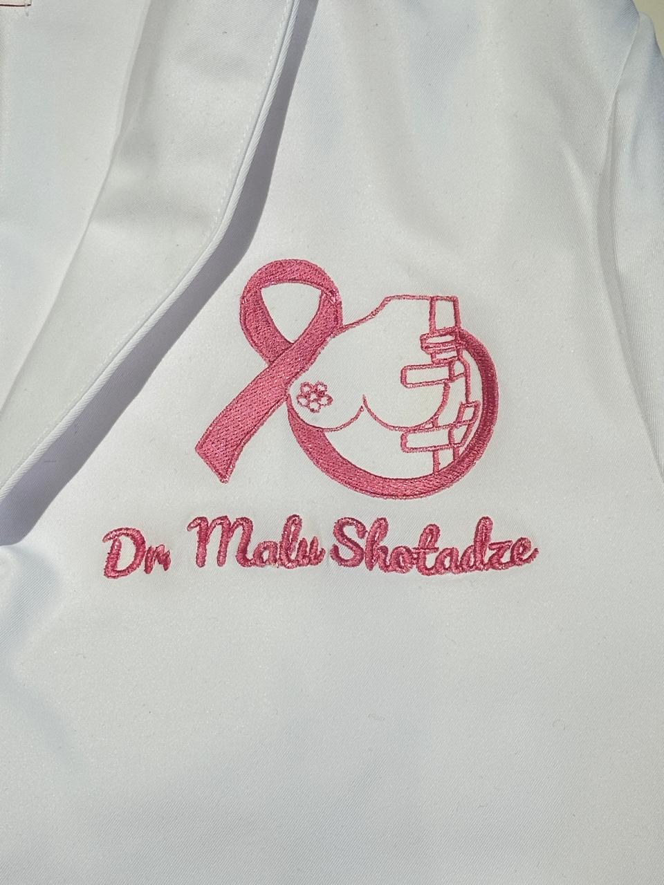 Custom Pink Ribbon Embroidery Scrub