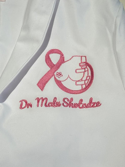 Custom Pink Ribbon Embroidery Scrub