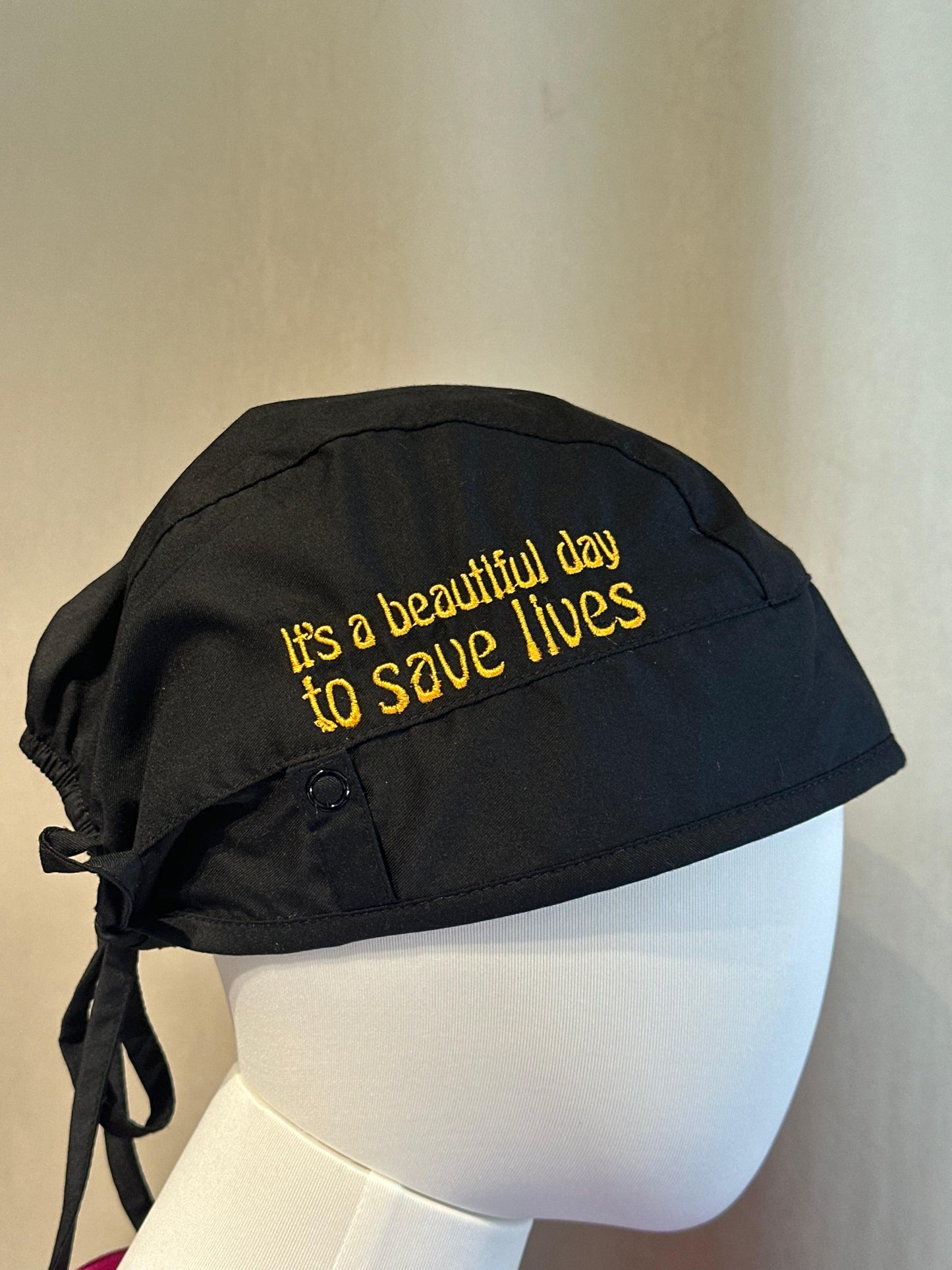 Surgical Scrub Cap with Motivational Embroidery