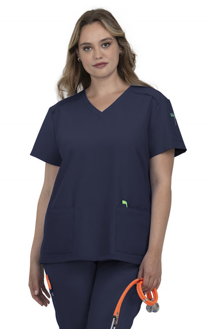 Cureology x koi Cardi Women's Top Navy