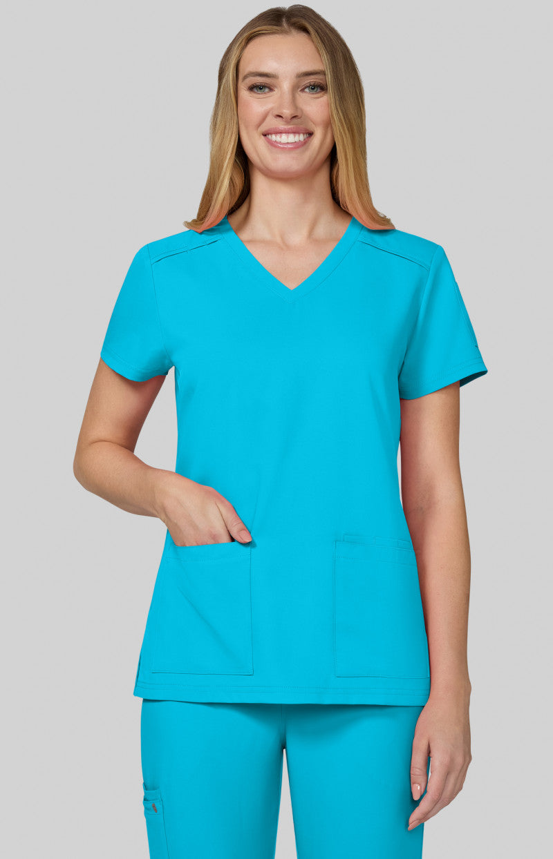 Cureology x koi Cardi Women's Top Electric Blue