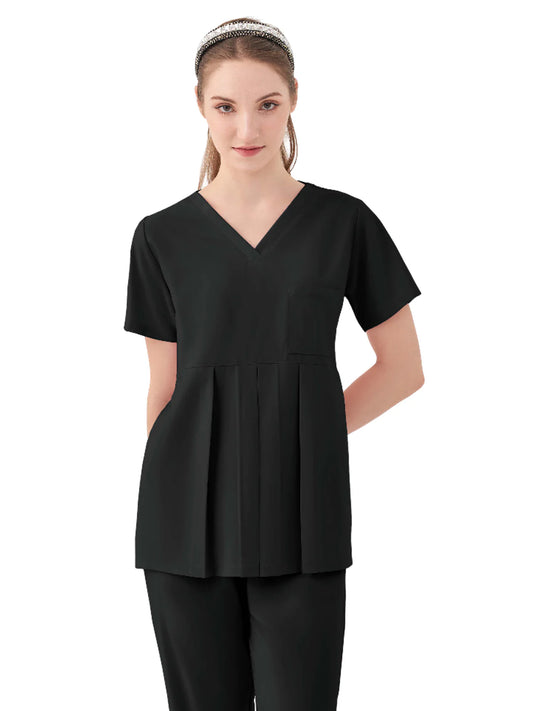 Women's One-Pocket ASPEN Peplum Maternity V-Neck Top