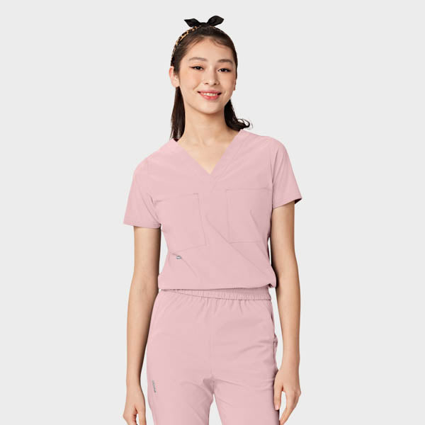 Women's Two-Pocket Tuck Band VALENCIA V-Neck Top