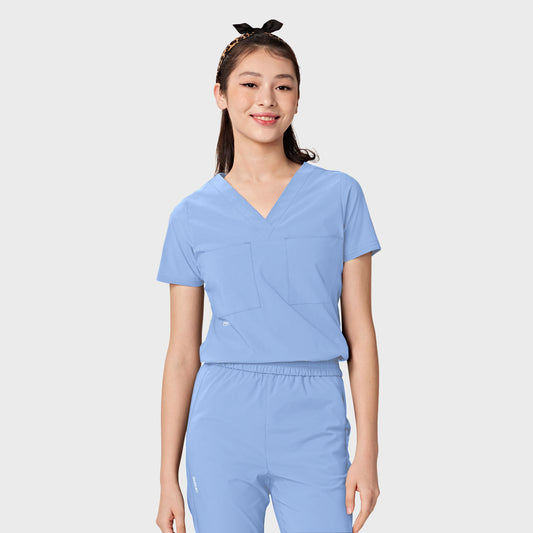 Women's Two-Pocket Tuck Band VALENCIA V-Neck Top